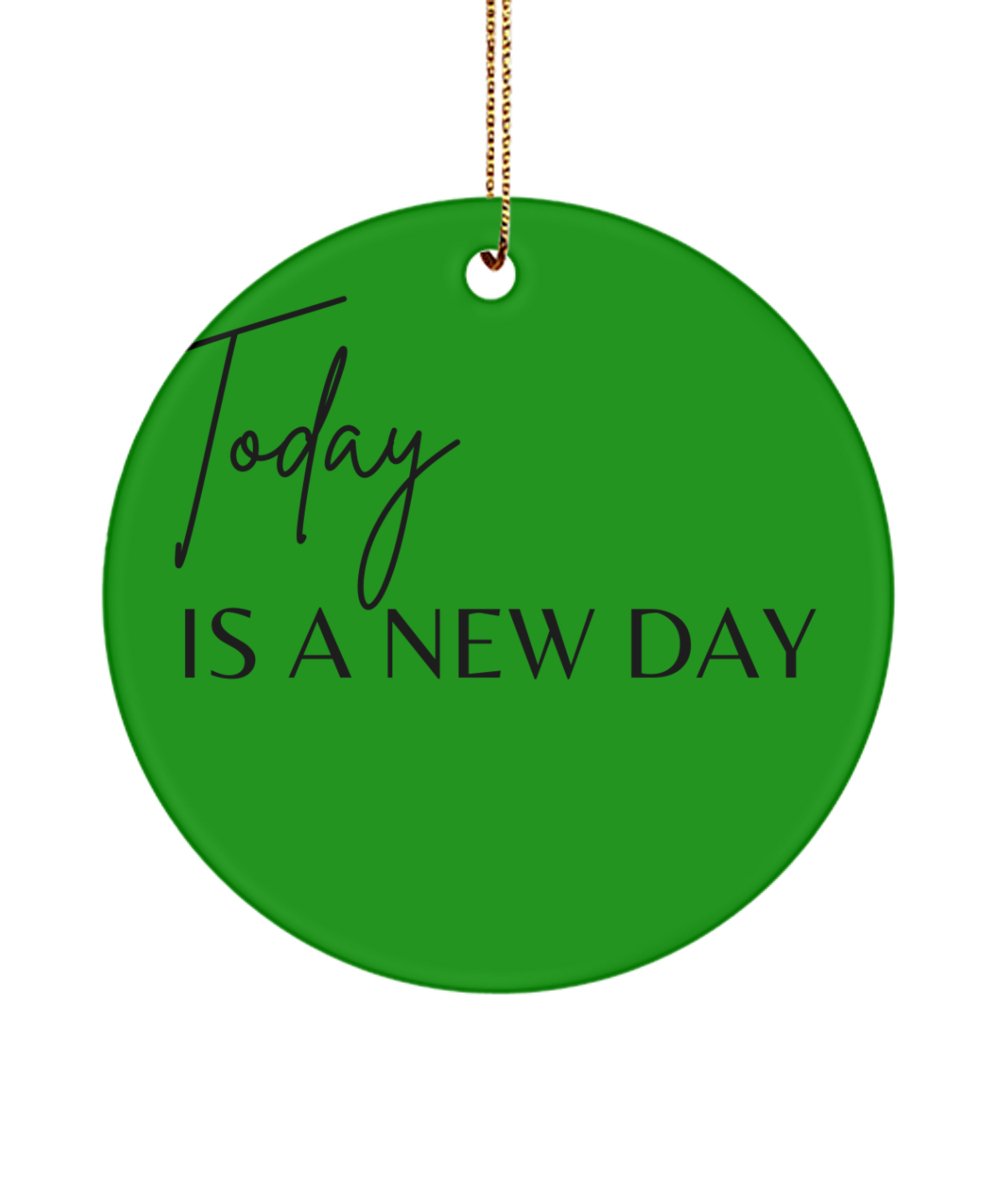 Warm Holiday Wishes in Ornament Form, green , Motivational Inspirational Christmas Holiday Ornament. Model 60096