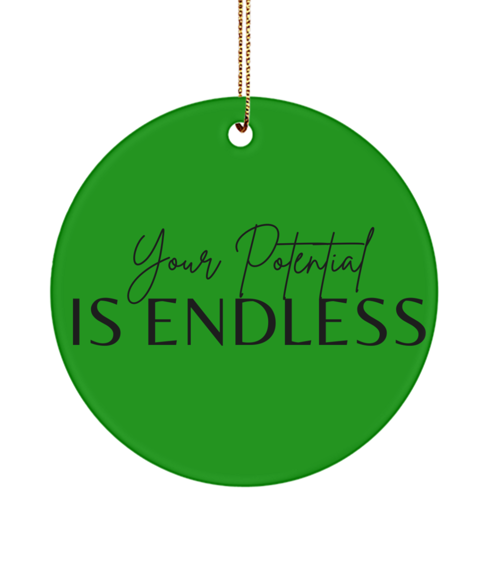 Believe in the Season: Inspirational Ornament, green , Motivational Inspirational Christmas Holiday Ornament. Model 60096