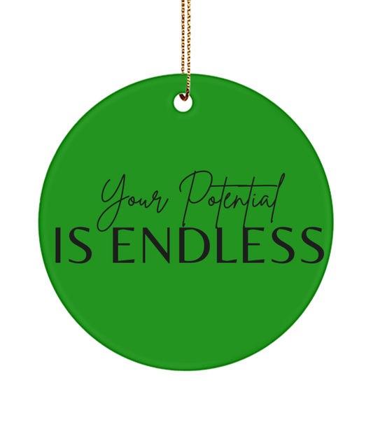 Believe in the Season: Inspirational Ornament, green , Motivational Inspirational Christmas Holiday Ornament. Model 60096