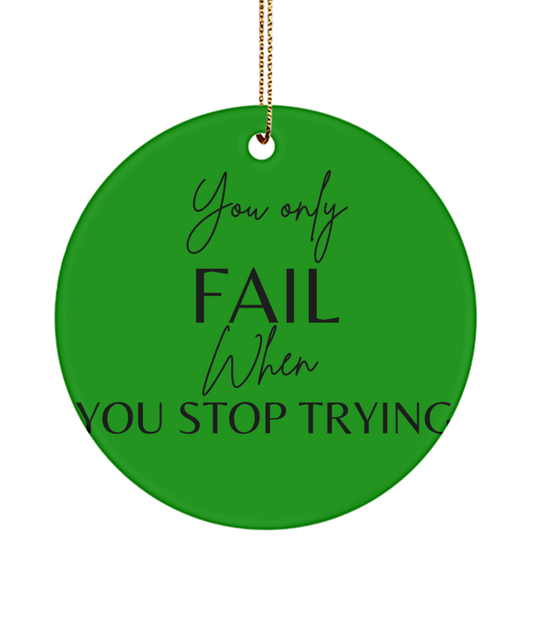 Motivational Moments to Remember, green , Motivational Inspirational Christmas Holiday Ornament. Model 60096