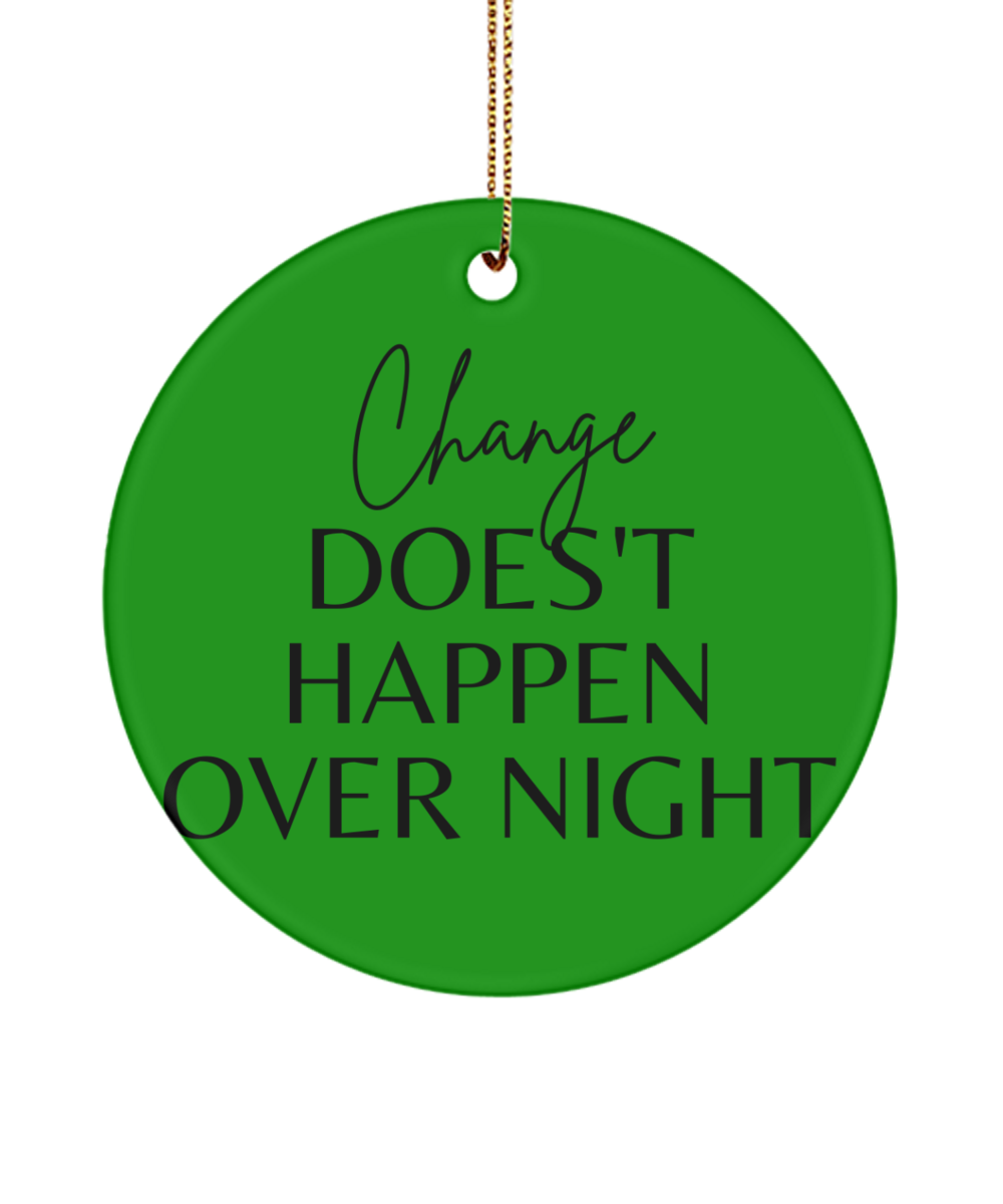 Dream, Believe, Achieve: Christmas Keepsake, green , Motivational Inspirational Christmas Holiday Ornament. Model 60096