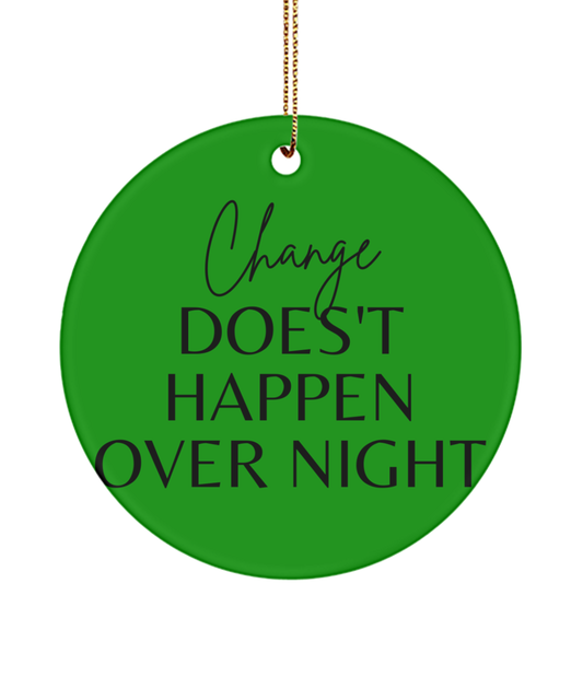 Dream, Believe, Achieve: Christmas Keepsake, green , Motivational Inspirational Christmas Holiday Ornament. Model 60096