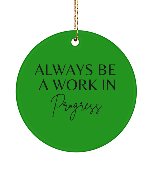 Elegant Inspiration for the Holidays, green , Motivational Inspirational Christmas Holiday Ornament. Model 60096