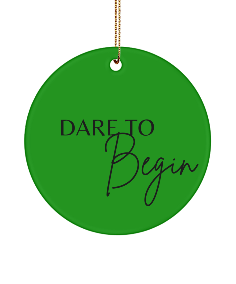 Christmas Magic in Every Word, green , Motivational Inspirational Christmas Holiday Ornament. Model 60096