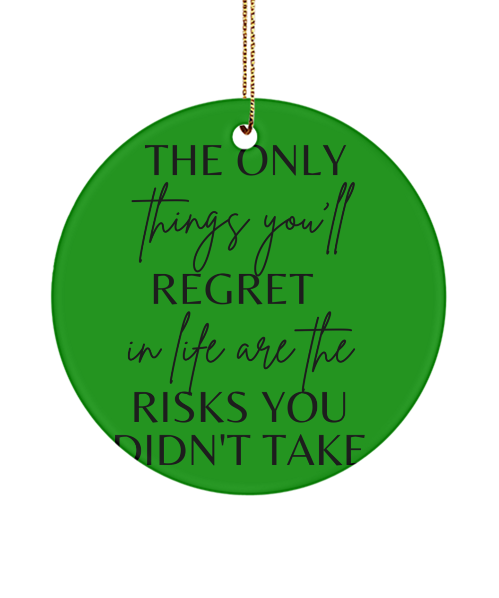 Holiday Joy in Ornament Form, green , Motivational Inspirational Christmas Holiday Ornament. Model 60096