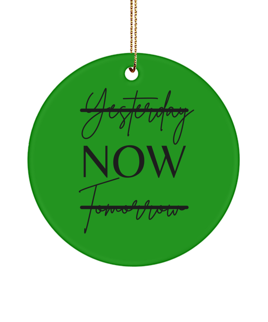 Deck Your Tree with Inspiration, green , Motivational Inspirational Christmas Holiday Ornament. Model 60096