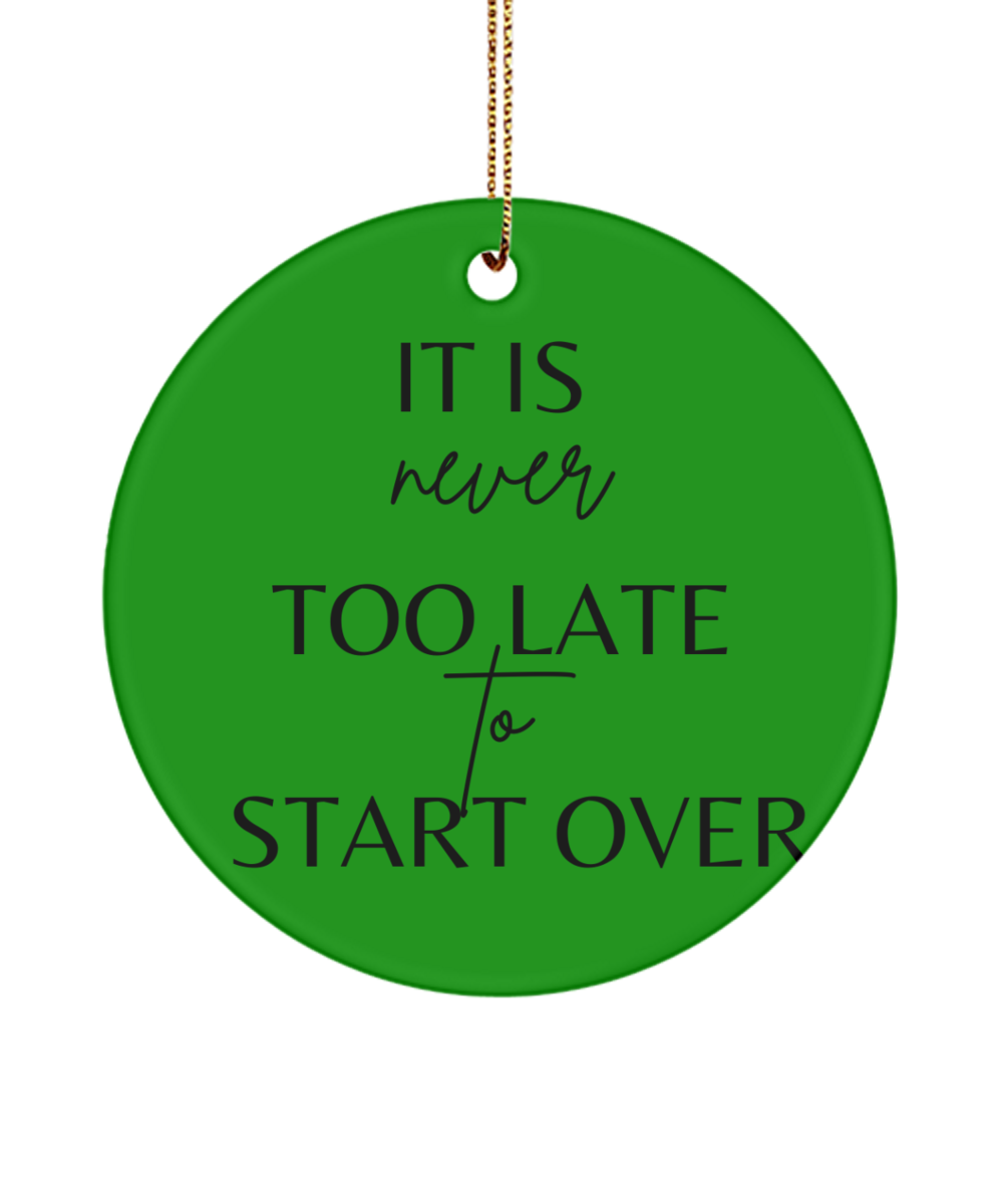 Inspire the Season: Holiday Decoration, green , Motivational Inspirational Christmas Holiday Ornament. Model 60096