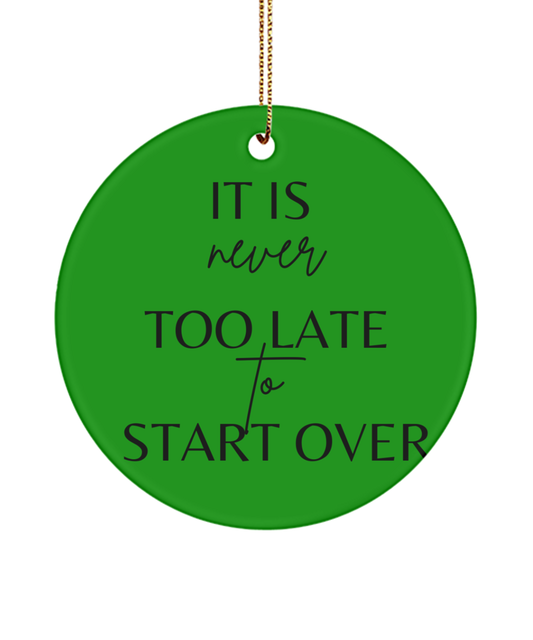 Inspire the Season: Holiday Decoration, green , Motivational Inspirational Christmas Holiday Ornament. Model 60096