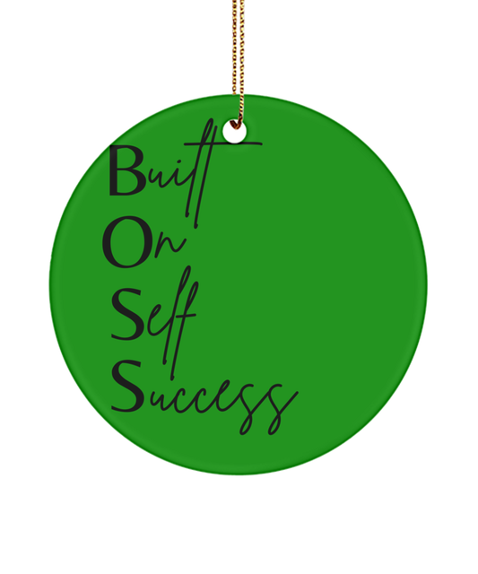 Motivate Your Christmas with this Ornament, green , Motivational Inspirational Christmas Holiday Ornament. Model 60096
