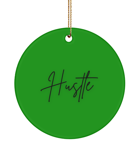 Holiday Happiness: Inspirational Keepsake, green , Motivational Inspirational Christmas Holiday Ornament. Model 60096