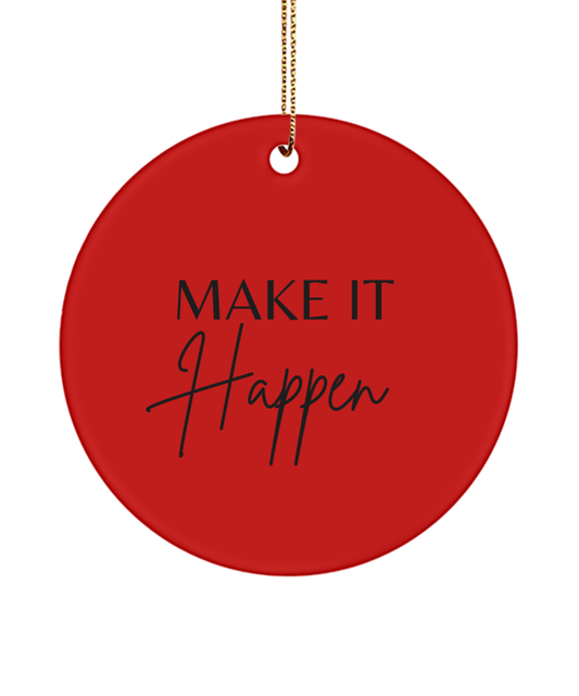 Elegant Christmas Inspiration Ornament, red, Motivational Inspirational Christmas Holiday Ornament. Model 60096