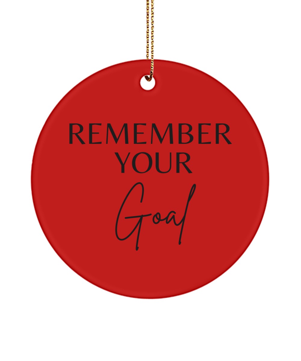 Unwrap Motivation this Christmas, red, Motivational Inspirational Christmas Holiday Ornament. Model 60096