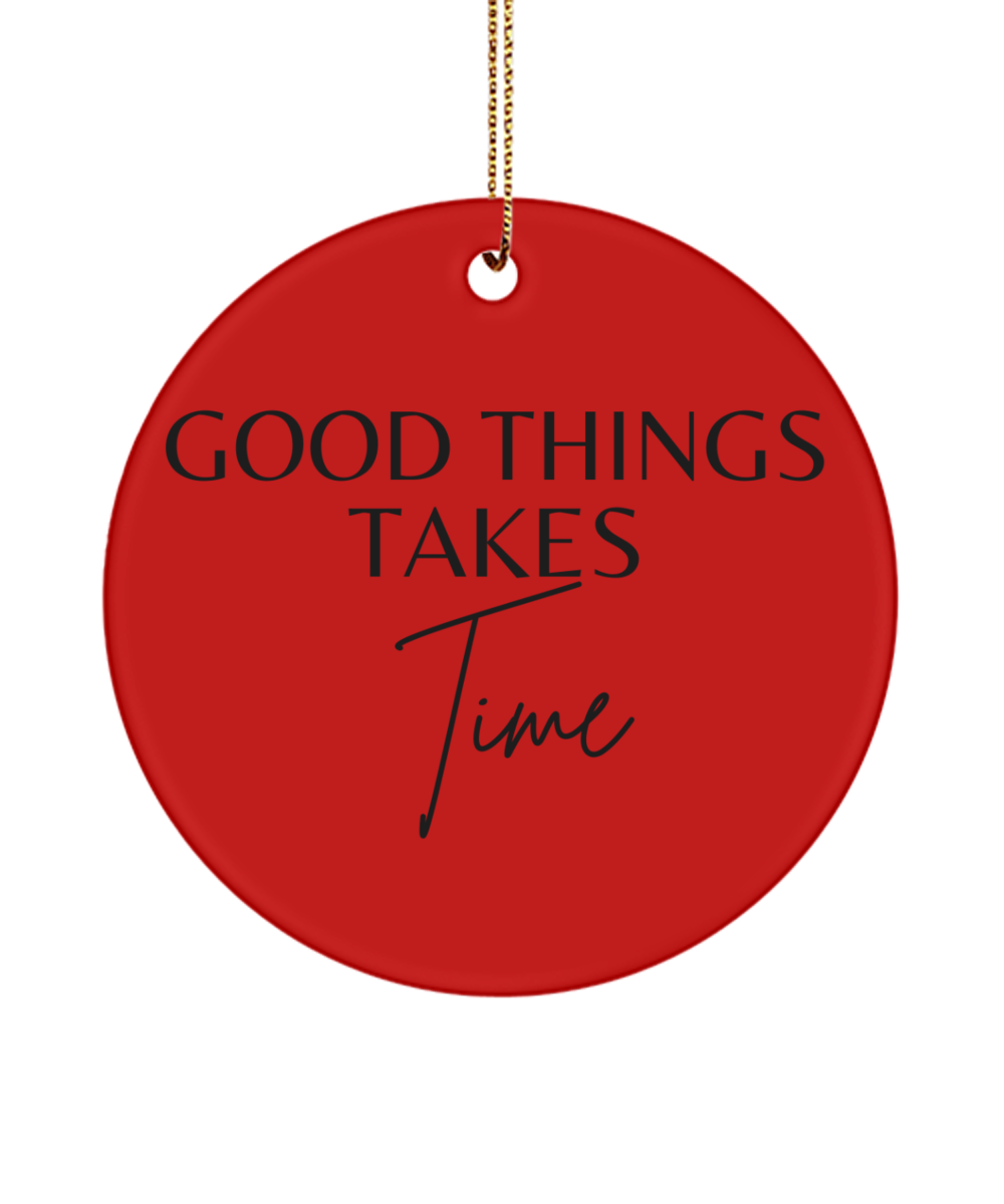 Motivate Your Holidays: Inspirational Ornament, red, Motivational Inspirational Christmas Holiday Ornament. Model 60096