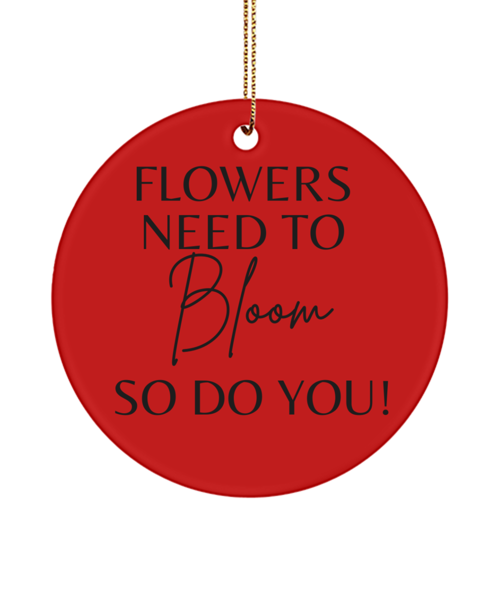 Inspire and Decorate this Christmas, red, Motivational Inspirational Christmas Holiday Ornament. Model 60096