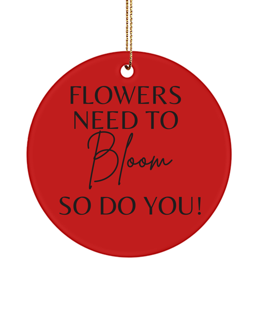 Inspire and Decorate this Christmas, red, Motivational Inspirational Christmas Holiday Ornament. Model 60096