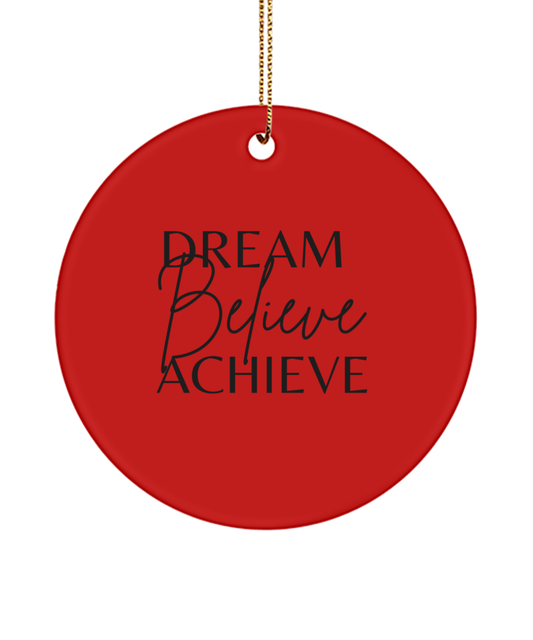Holiday Hope in an Ornament, red, Motivational Inspirational Christmas Holiday Ornament. Model 60096