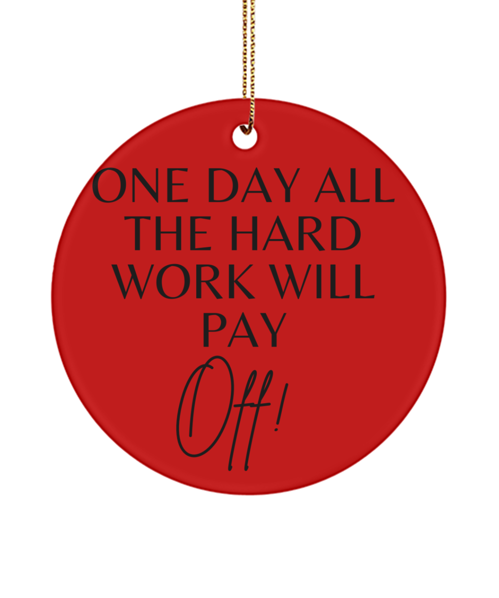 Festive Inspiration: Christmas Keepsake, red, Motivational Inspirational Christmas Holiday Ornament. Model 60096
