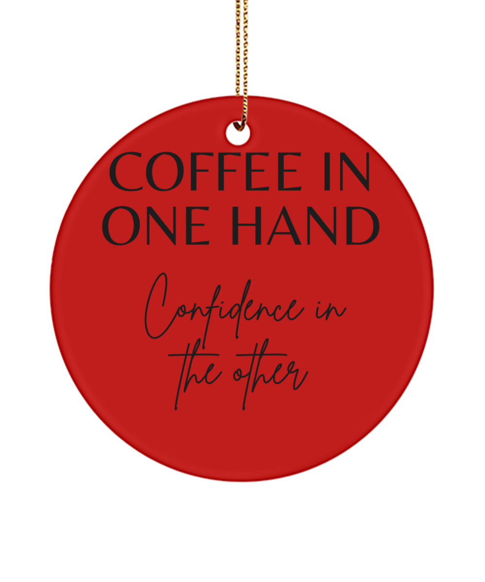 Inspiration for a Merry Christmas, red, Motivational Inspirational Christmas Holiday Ornament. Model 60096