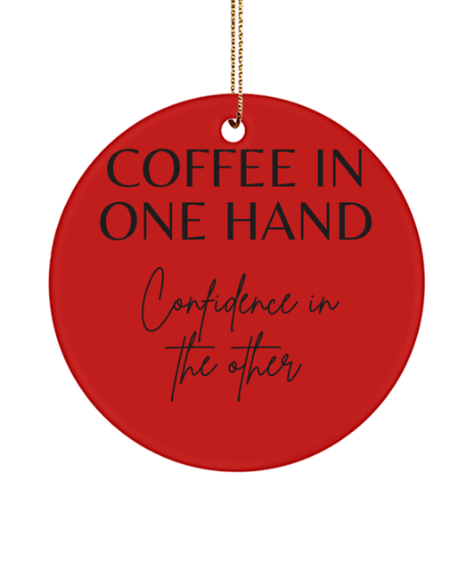 Inspiration for a Merry Christmas, red, Motivational Inspirational Christmas Holiday Ornament. Model 60096