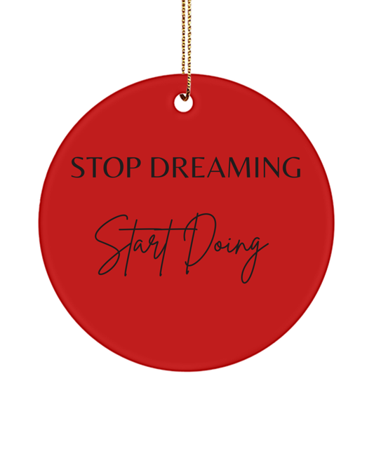 Deck Your Tree with Inspiration, red, Motivational Inspirational Christmas Holiday Ornament. Model 60096