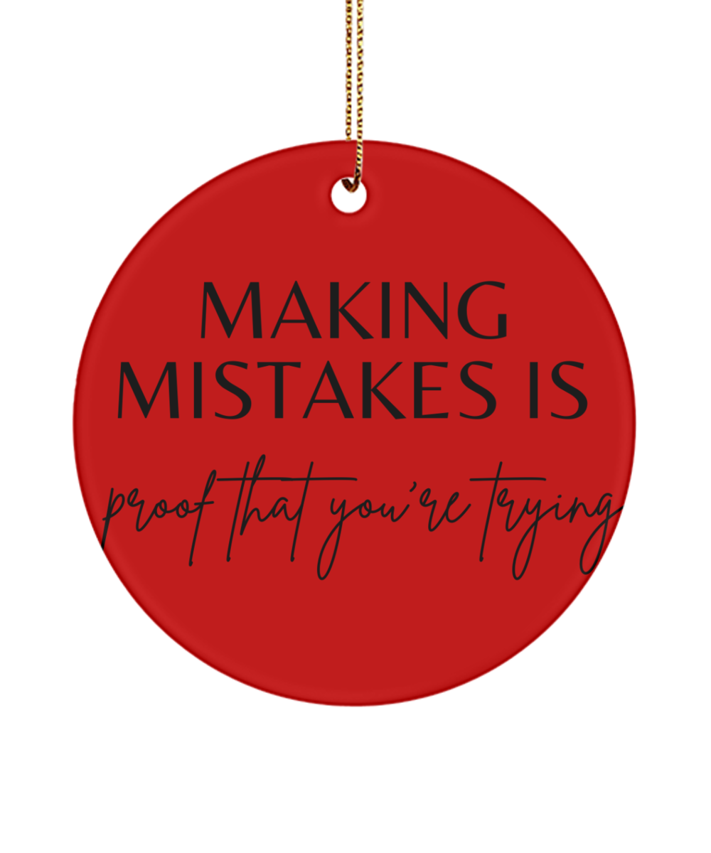 Christmas Dreams and Inspirations, red, Motivational Inspirational Christmas Holiday Ornament. Model 60096