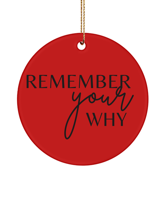 A Season of Motivation: Holiday Ornament, red, Motivational Inspirational Christmas Holiday Ornament. Model 60096