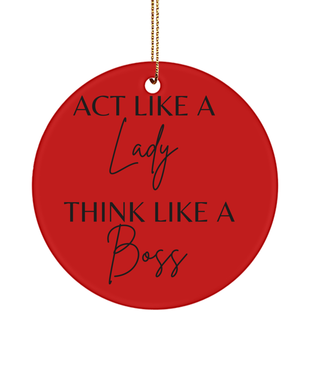 Inspirational Ornament for a Bright Xmas, red, Motivational Inspirational Christmas Holiday Ornament. Model 60096