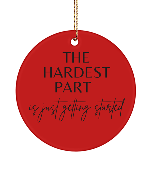 Christmas Wishes Come True in an Ornament, red, Motivational Inspirational Christmas Holiday Ornament. Model 60096