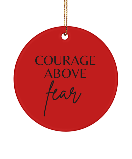 Inspiration in Every Glittering Detail, red, Motivational Inspirational Christmas Holiday Ornament. Model 60096