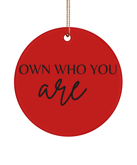 Dream, Inspire, Decorate: Xmas Ornament, red, Motivational Inspirational Christmas Holiday Ornament. Model 60096