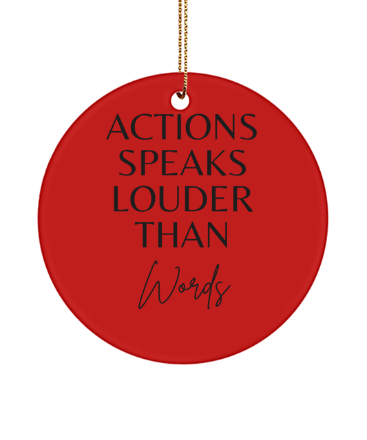 Embrace the Season with Inspiration, red, Motivational Inspirational Christmas Holiday Ornament. Model 60096