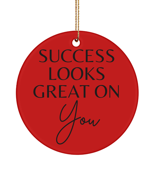 Holiday Dreams in Every Ornament, red, Motivational Inspirational Christmas Holiday Ornament. Model 60096
