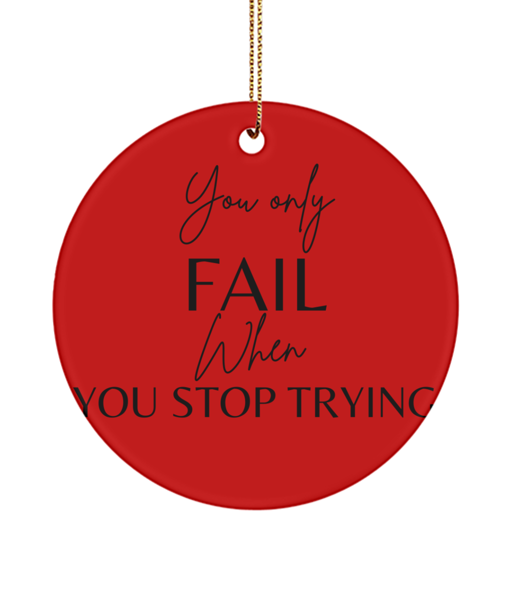 Motivational Moments to Remember, red, Motivational Inspirational Christmas Holiday Ornament. Model 60096