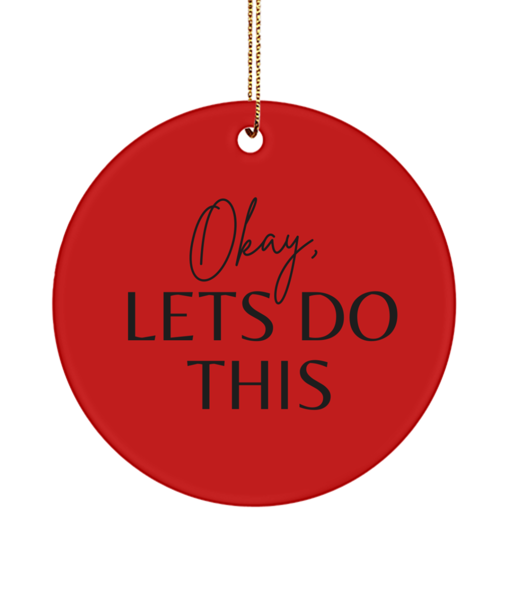 Inspiration and Joy for Your Tree, red, Motivational Inspirational Christmas Holiday Ornament. Model 60096