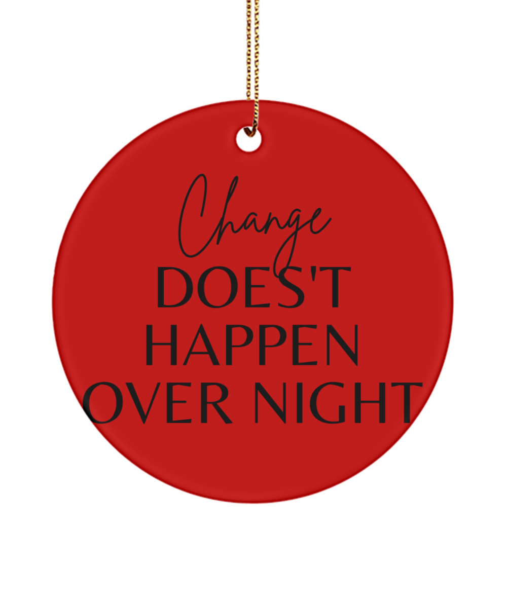 Dream, Believe, Achieve: Christmas Keepsake, red, Motivational Inspirational Christmas Holiday Ornament. Model 60096