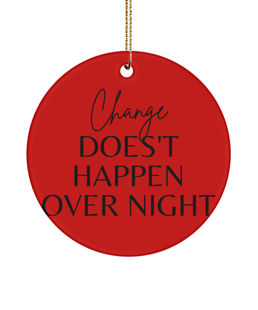 Dream, Believe, Achieve: Christmas Keepsake, red, Motivational Inspirational Christmas Holiday Ornament. Model 60096