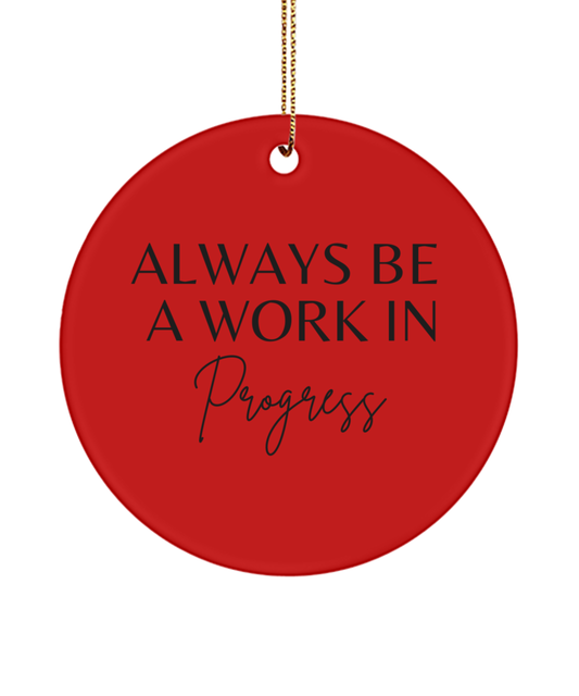 Elegant Inspiration for the Holidays, red, Motivational Inspirational Christmas Holiday Ornament. Model 60096
