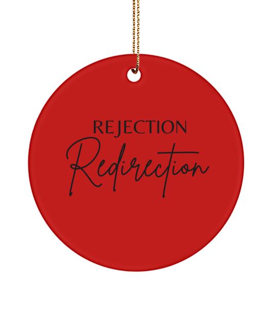 Motivate, Celebrate, Decorate, red, Motivational Inspirational Christmas Holiday Ornament. Model 60096