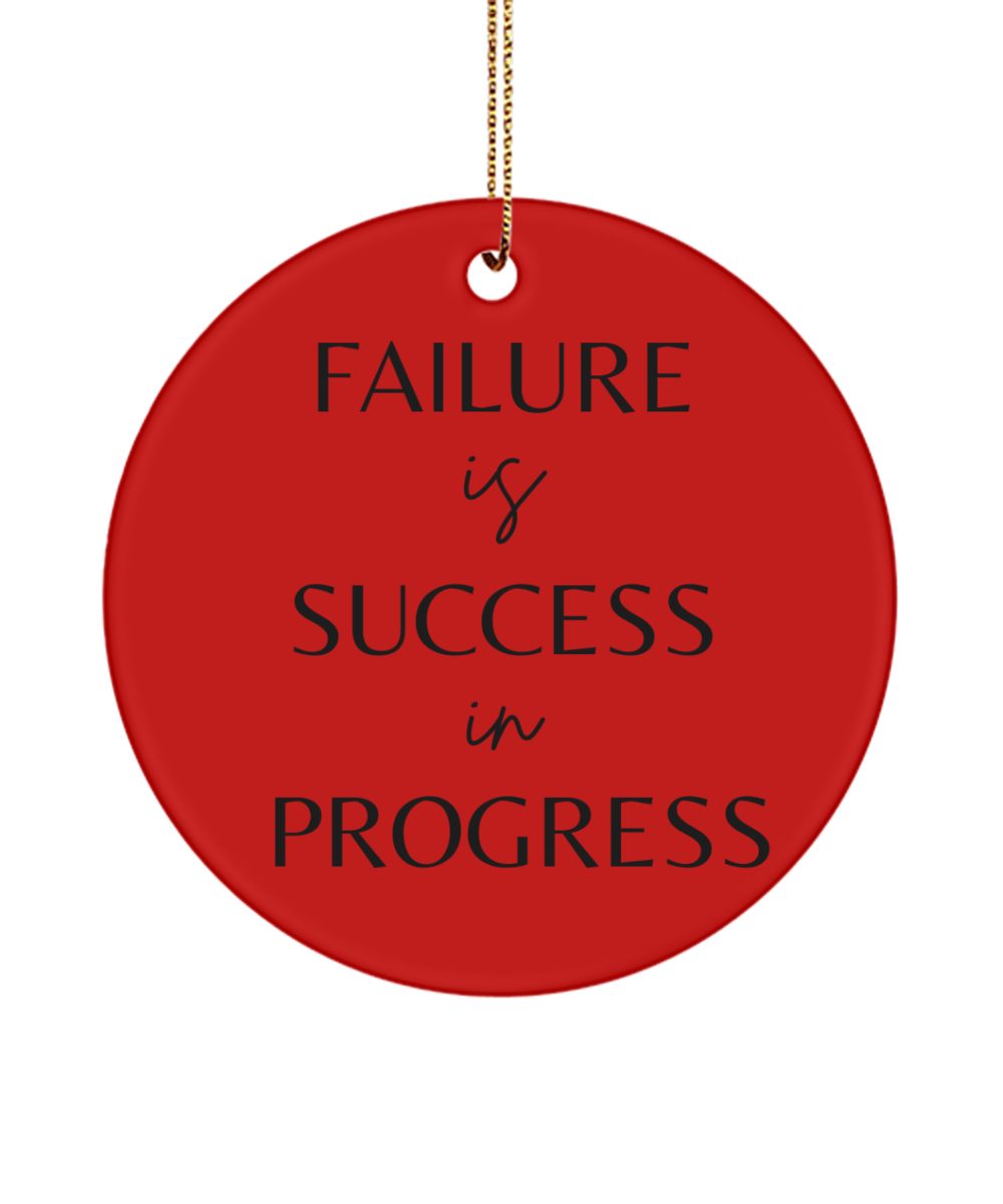 Inspiration for a Merry Christmas, red, Motivational Inspirational Christmas Holiday Ornament. Model 60096