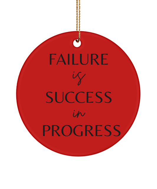 Inspiration for a Merry Christmas, red, Motivational Inspirational Christmas Holiday Ornament. Model 60096