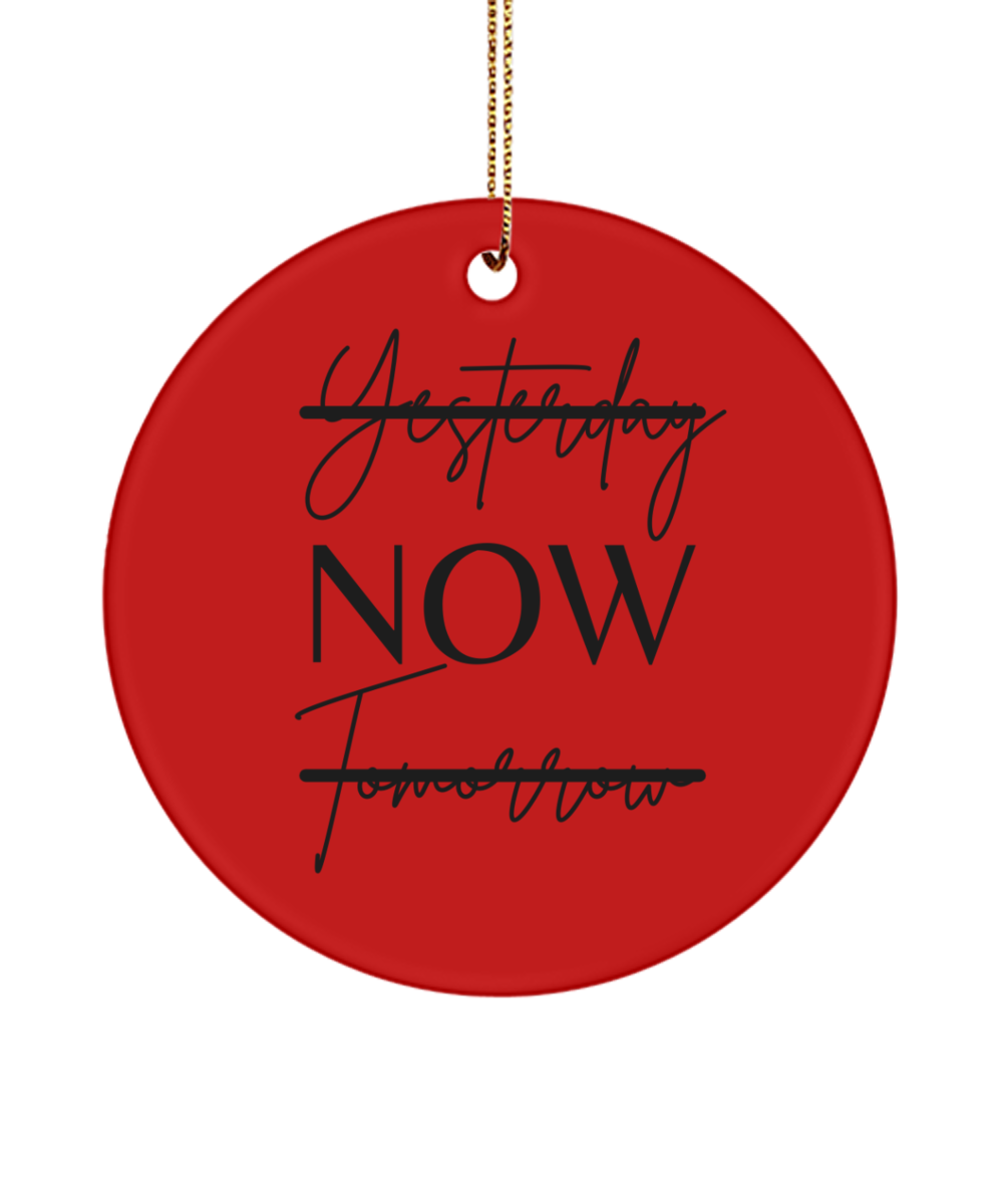 Deck Your Tree with Inspiration, red, Motivational Inspirational Christmas Holiday Ornament. Model 60096