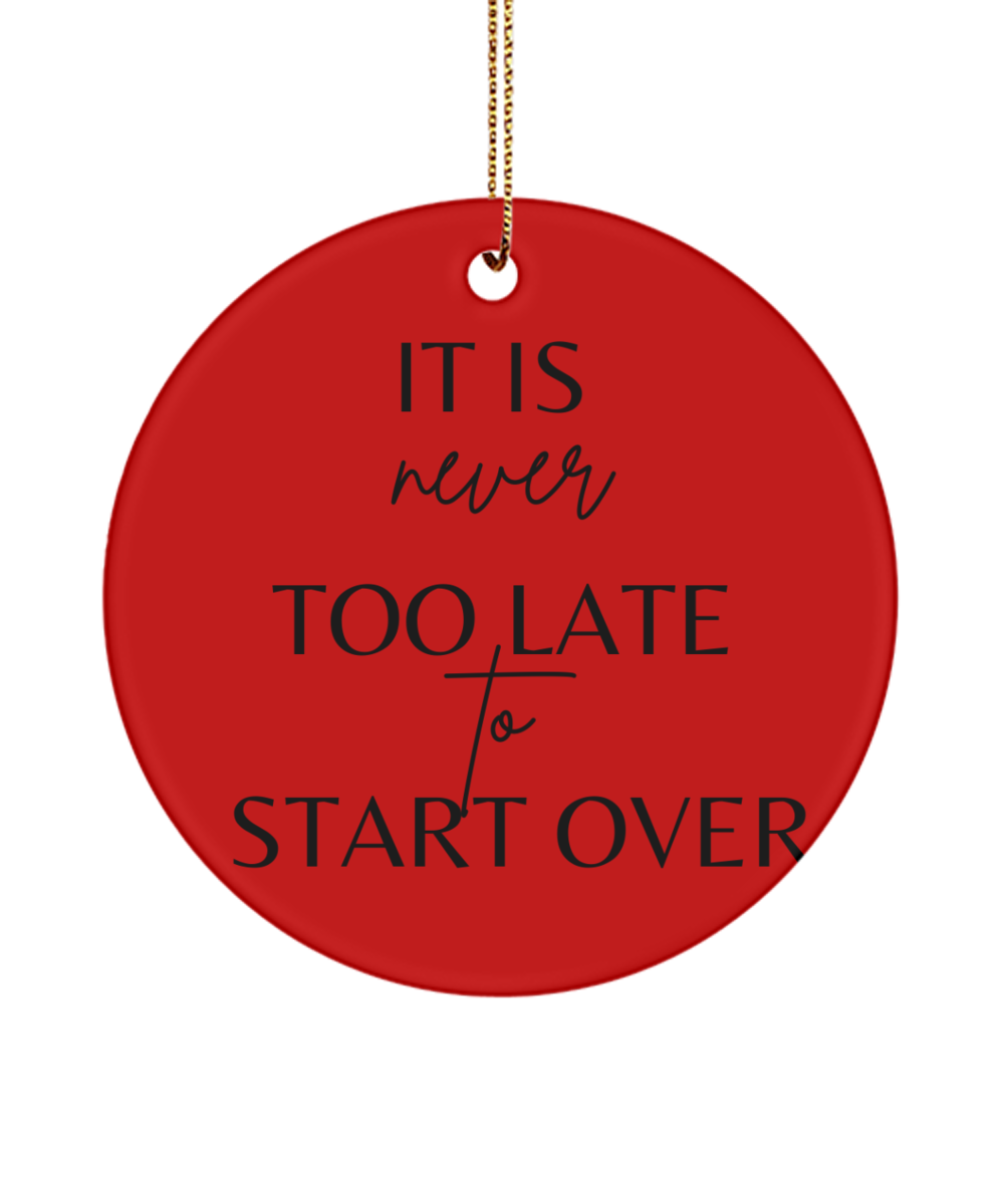 Inspire the Season: Holiday Decoration, red, Motivational Inspirational Christmas Holiday Ornament. Model 60096