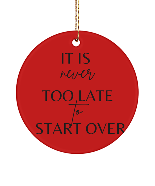 Inspire the Season: Holiday Decoration, red, Motivational Inspirational Christmas Holiday Ornament. Model 60096