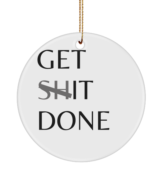 Festive Motivation: Inspirational Ornament, white, Motivational Inspirational Christmas Holiday Ornament. Model 60096