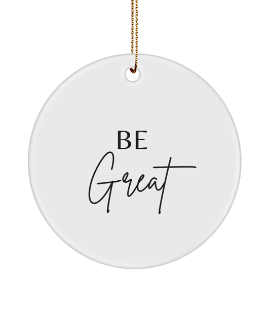 Dream, Believe, Achieve: Xmas Motivation, white, Motivational Inspirational Christmas Holiday Ornament. Model 60096