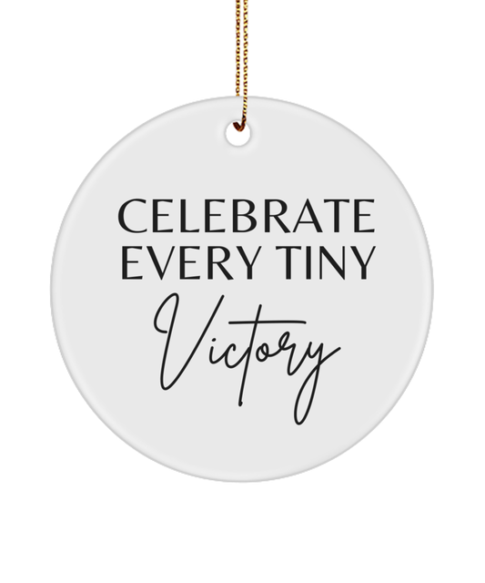 Joyful Inspiration for Christmas, white, Motivational Inspirational Christmas Holiday Ornament. Model 60096