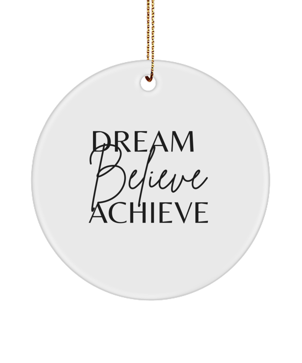 Holiday Hope in an Ornament, white, Motivational Inspirational Christmas Holiday Ornament. Model 60096