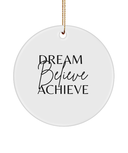 Holiday Hope in an Ornament, white, Motivational Inspirational Christmas Holiday Ornament. Model 60096