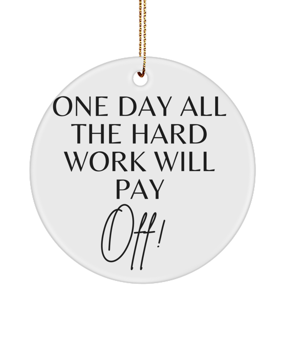 Festive Inspiration: Christmas Keepsake, white, Motivational Inspirational Christmas Holiday Ornament. Model 60096