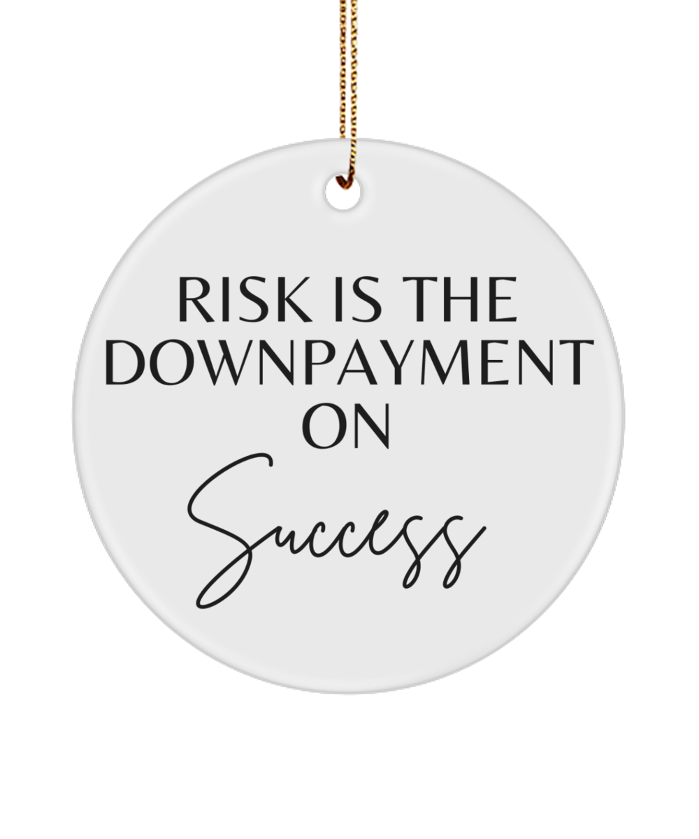 Brighten Your Tree with Motivation, white, Motivational Inspirational Christmas Holiday Ornament. Model 60096